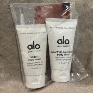 Alo yoga mega c body wash and super fruit body lotion
